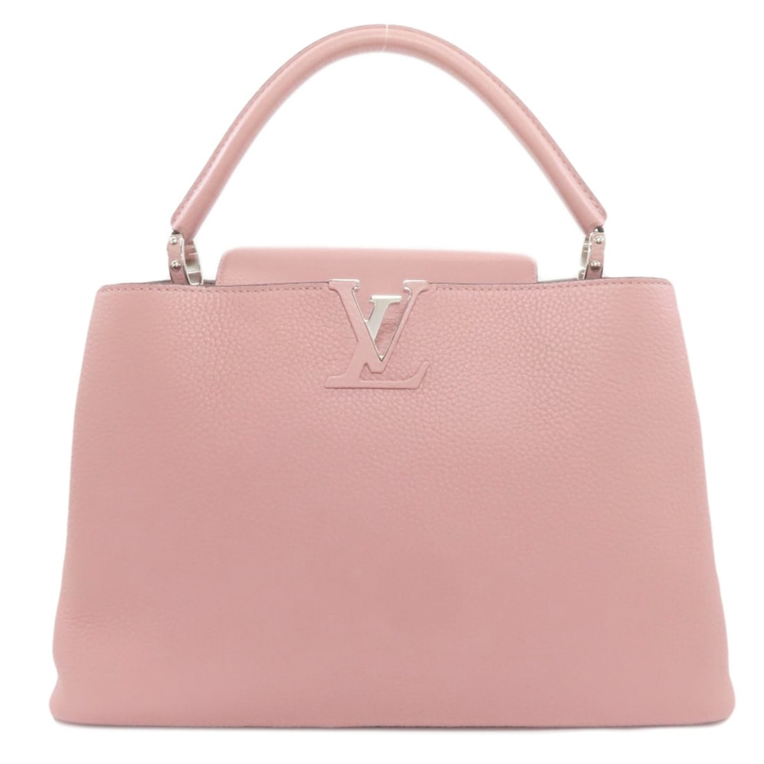 Louis Vuitton M94471 Capucines MM Handbag in Taurillon Leather for Women: --- Catalog ---Category: SizeSize (HxWxD): 22.5cm x 36cm x 14cm / 8.85'' x 14.17'' x 5.51''Category: DesignType: HandbagColor: MagnoliaGender: WomenMaterial: Leather Leather/Fur Type: Taurillon leathe