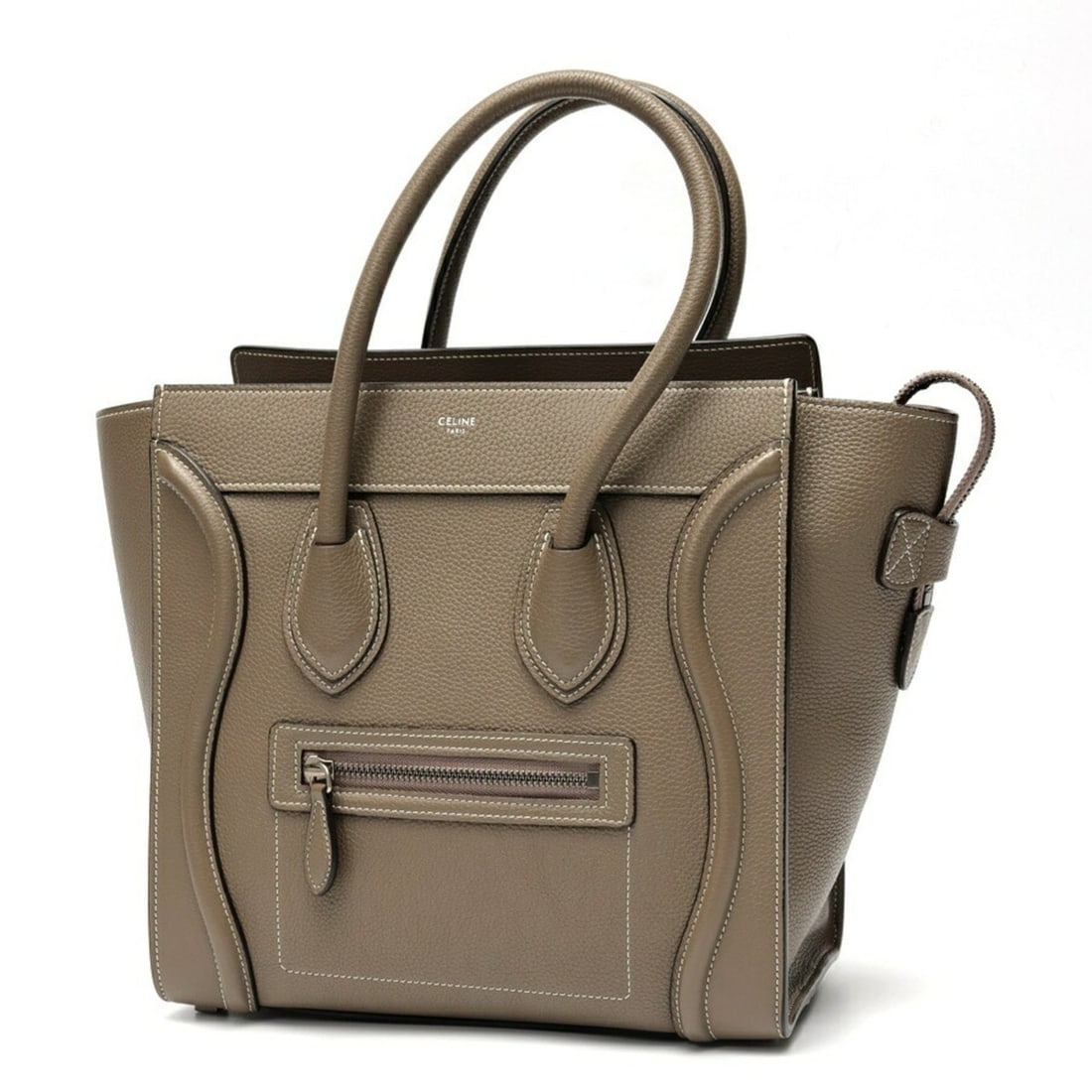 Celine Luggage Micro 189793DRU.09SO 167793DRU.09SO Drummed Calfskin Suri (Greige) (1 of 8)