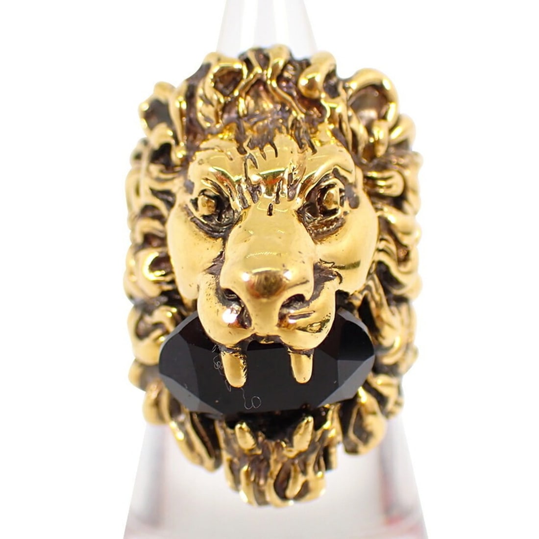 GUCCI Lion Head Color Stone Ring, Size 16 (1 of 13)