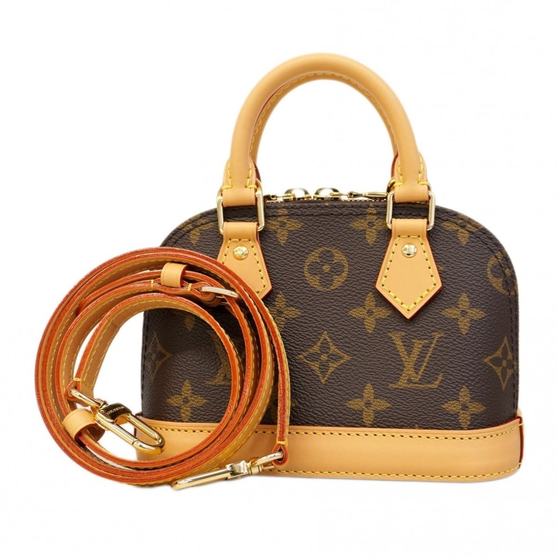 Louis Vuitton Monogram Nano Alma Handbag M82717 Brown 2-Way Bag for Women (1 of 14)