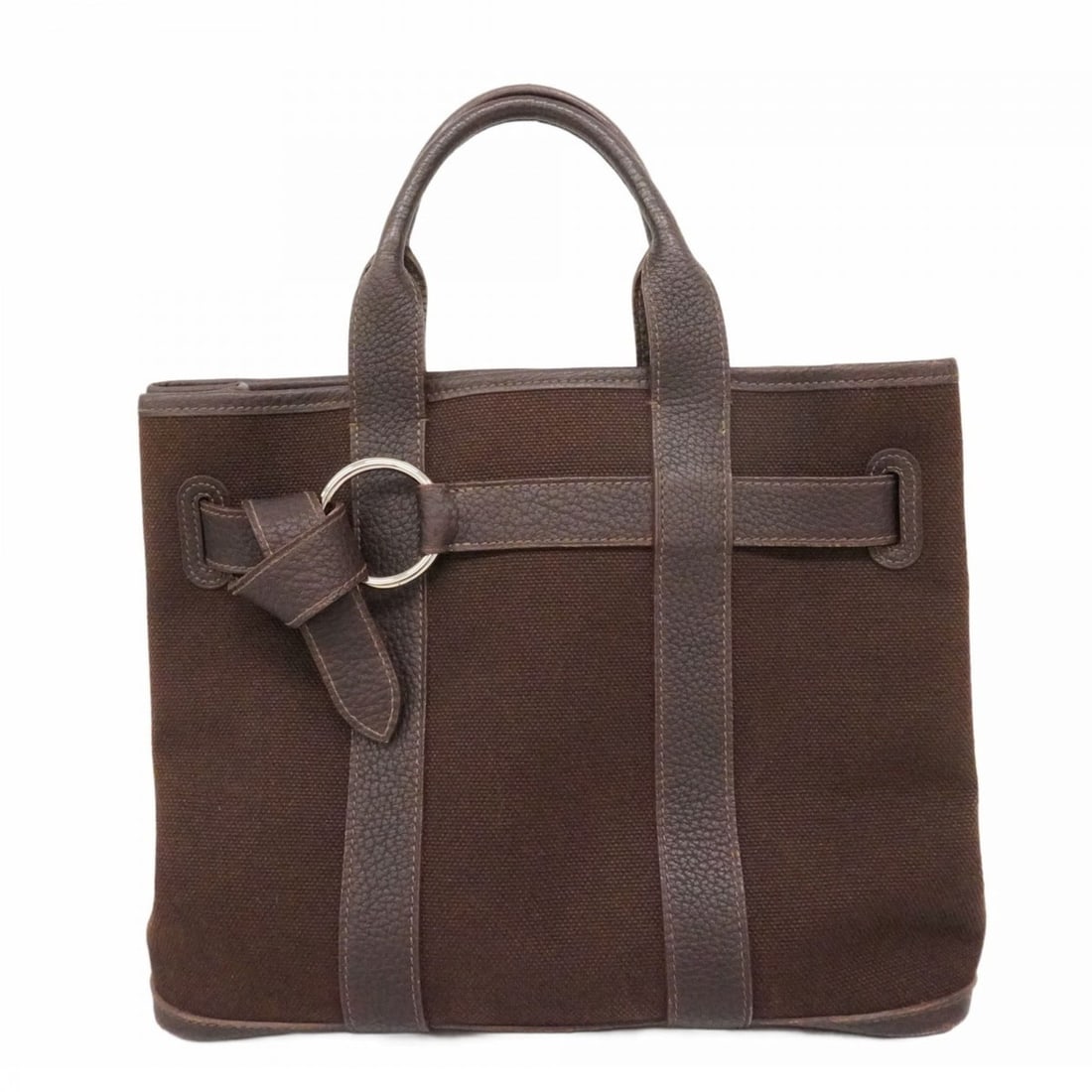Hermes Hermès Petite Ceinture PM Tote Bag, Brown Canvas, K Stamp, Women's, P2413142: --- Catalog ---Category: SizeSize (HxWxD): 25cm x 30cm x 13.5cm / 9.84'' x 11.81'' x 5.31''Category: DesignType: Tote bagColor: BrownGender: WomenMaterial: Canvas Hardware Color: SilverCategory: Gener