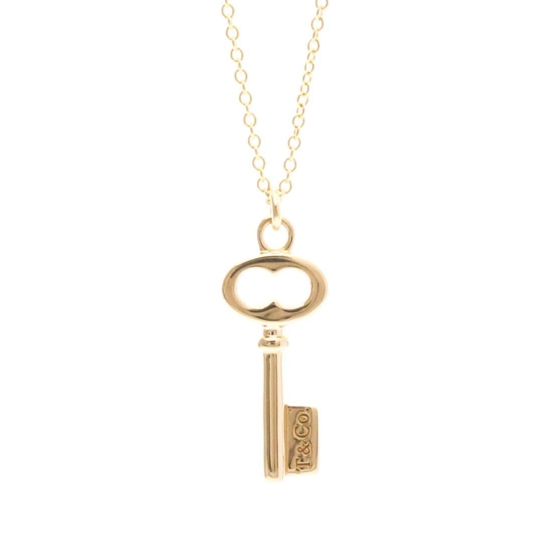Tiffany Oval Key Necklace Pink Gold (18K) No Stone Women,Men Fashion Pendant Necklace (Pink Gold) (1 of 14)