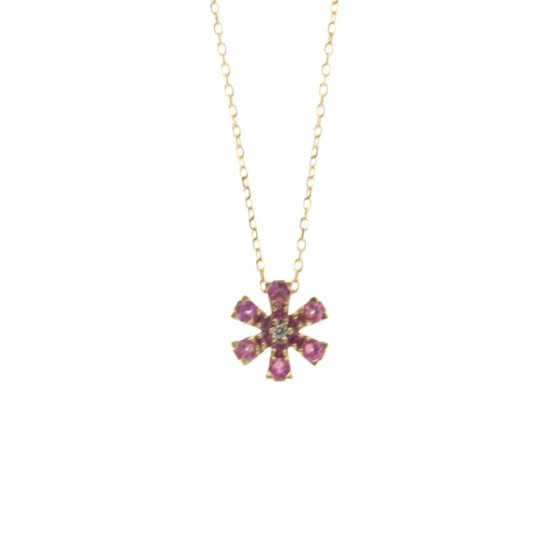 Ponte Vecchio Flower Necklace Pink Gold (18K) Color Stone Men,Women Fashion Pendant Necklace (Pink: --- Catalog ---Category: SizeWeight: 2g / 0.07oz.Pendant Size: 8mm x 8mm / 0.31'' x 0.31''Neck Circumference: 36.5 cm - 40 cm / 14.37'' - 15.74''Category: DesignColor: Pink goldMetal: GoldStone: Color