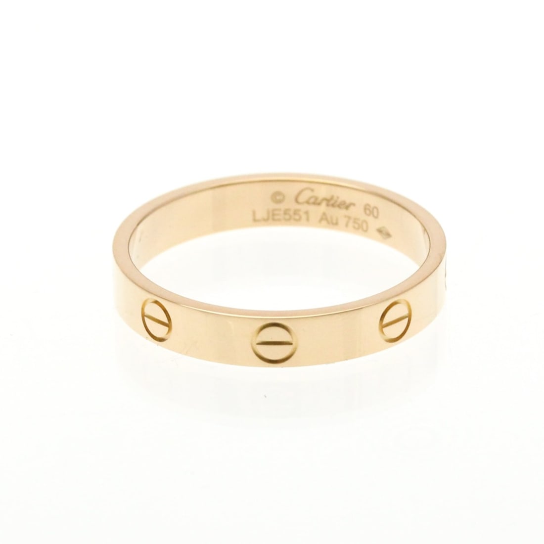 Cartier Mini Love Ring Pink Gold (18K) Fashion No Stone Band Ring Pink Gold (1 of 13)