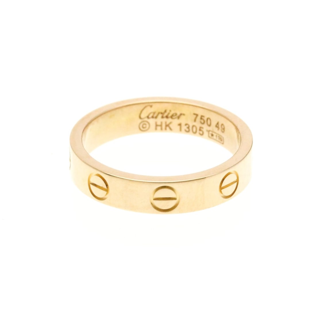 Cartier Mini Love Ring Pink Gold (18K) Fashion No Stone Band Ring Pink Gold (1 of 14)