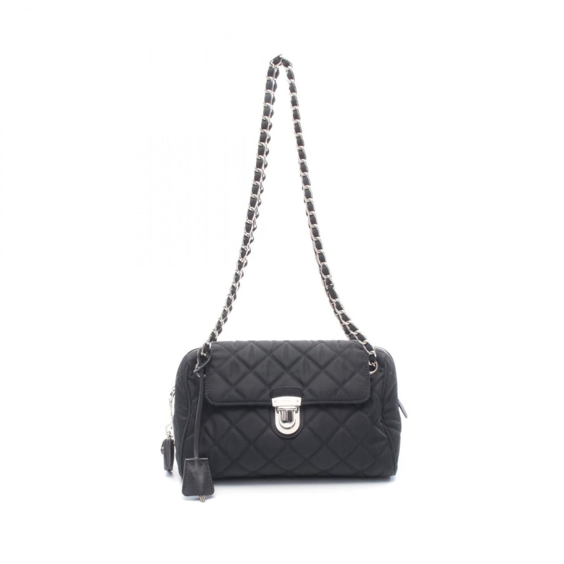 Prada Tessuto Impuntu Quilted Shoulder Bag/Handbag in Nylon and Saffiano Leather, Black (1 of 14)