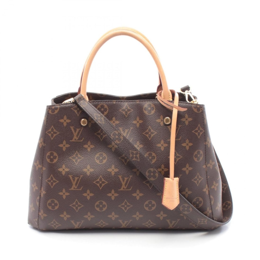 Louis Vuitton Montaigne MM Handbag, Coated Canvas and Leather, Monogram, Women's, Brown, M41056 (1 of 10)
