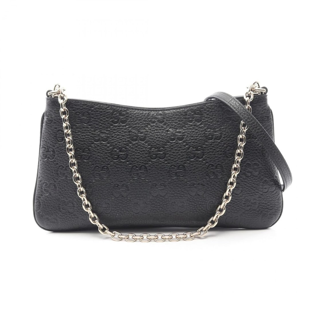 Gucci GG Emblem Medium Handbag, Leather, Women's, Black, 815277: --- Catalog ---Category: SizeSize (HxWxD): 14.5cm x 29cm x 1cm / 5.7'' x 11.41'' x 0.39''Category: DesignType: HandbagColor: BlackGender: WomenMaterial: Leather Category: GeneralMPN: 815277Brand: Gucc