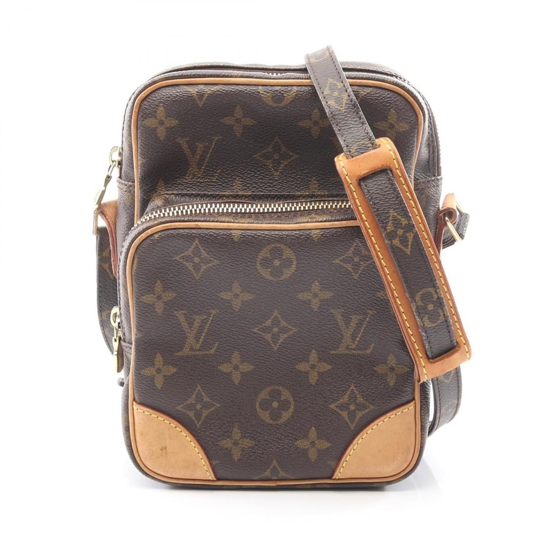 Louis Vuitton Amazon Shoulder Bag/Handbag in Coated Canvas and Leather with Monogram Design, Brown,: --- Catalog ---Category: SizeSize (HxWxD): 21cm x 15cm / 8.26'' x 5.9''Category: DesignType: Handbag, Shoulder bagColor: Brown, MonogramGender: WomenMaterial: Coated canvas , Leather Category: General