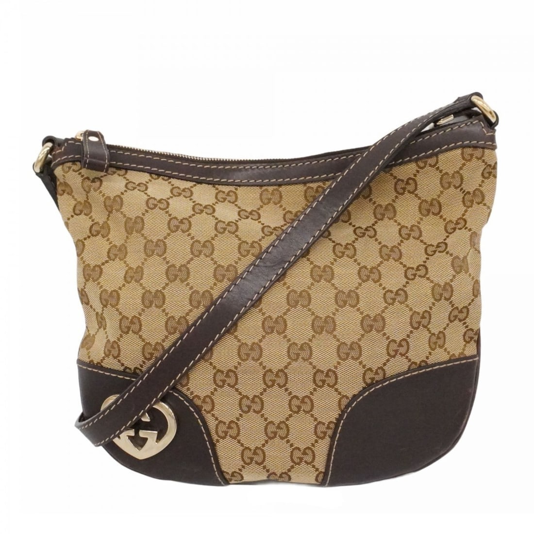 Gucci GG Canvas Shoulder Bag 257072 Brown Champagne Women's: --- Catalog ---Category: SizeSize (HxWxD): 22.5cm x 25cm x 2cm / 8.85'' x 9.84'' x 0.78''Category: DesignType: Shoulder bagColor: BrownGender: WomenMaterial: Canvas Hardware Color: Champagne goldCateg