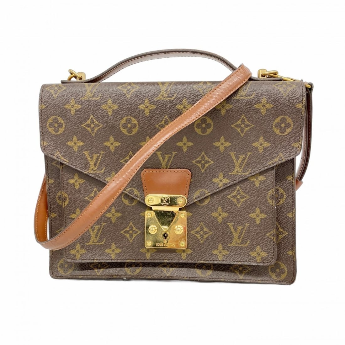 Louis Vuitton Monogram Monceau Handbag M51185 Brown 2-Way Bag for Women (1 of 12)