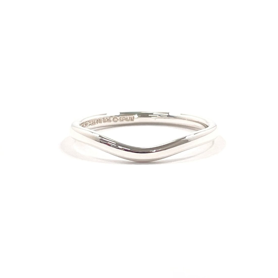 TIFFANY & Co. Tiffany Curved Band Ring by Elsa Peretti, 925 Sterling Silver, Size 12, Women's (1 of 10)