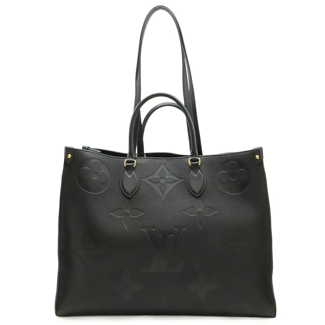 LOUIS VUITTON Monogram Empreinte On the Go GM Tote Bag, Large Shoulder Noir Black, M44925 (1 of 10)