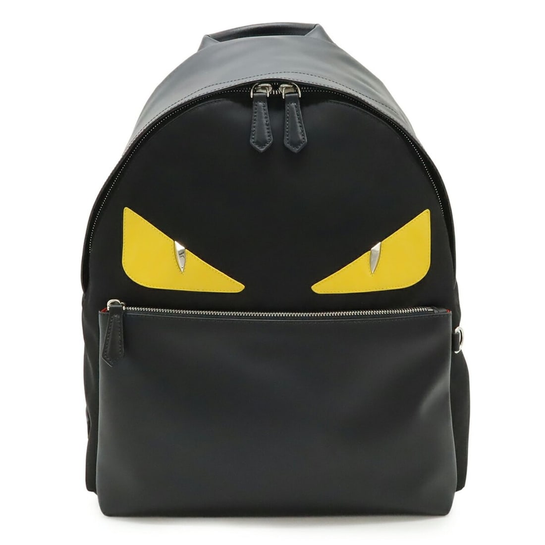 FENDI Bugs Monster Handbag Backpack Rucksack Daypack Leather Nylon Black 7VZ012 (1 of 10)