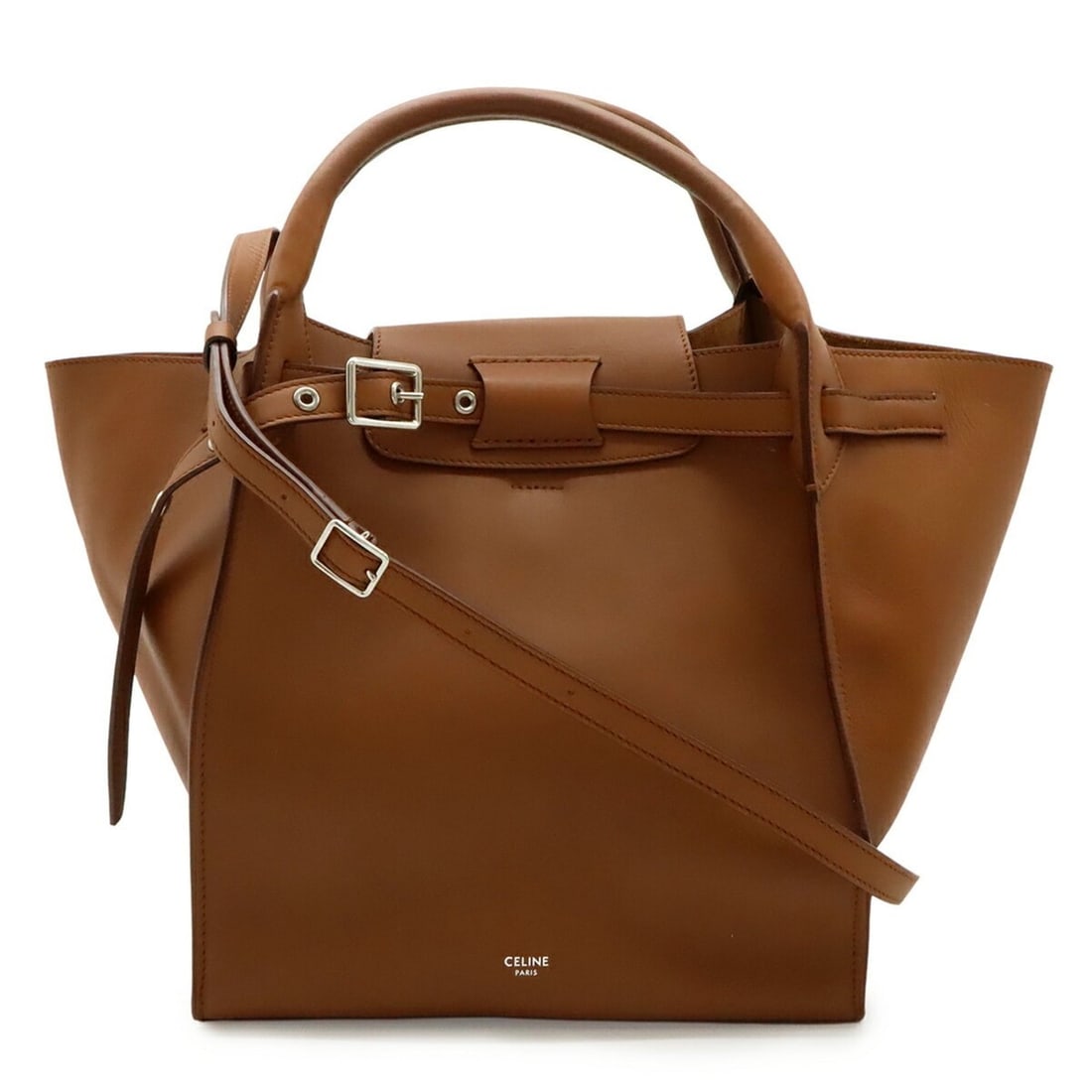 CELINE Big Bag, Small Handbag, Shoulder Leather, Brown, 189313 (1 of 16)