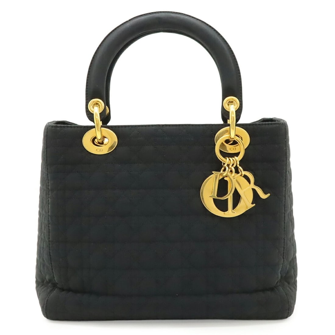 Christian Dior Lady Cannage Handbag Tote Bag in Black Nylon: --- Catalog ---Category: SizeWeight: 550g / 1.21lb.Size (HxWxD): 19.5cm x 23.5cm x 11.5cm / 7.67'' x 9.25'' x 4.52''Category: DesignType: Handbag, Tote bagColor: BlackGender: WomenMaterial: Nylon , Le