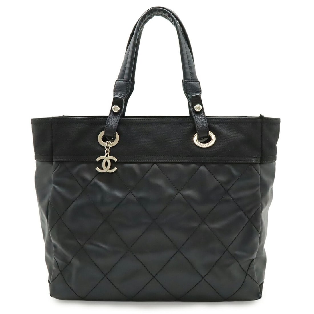 CHANEL Paris-Biarritz Tote MM Bag, Handbag, Coated Canvas, Black, A34209: --- Catalog ---Category: SizeWeight: 900g / 1.98lb.Size (HxWxD): 31cm x 35cm x 15cm / 12.2'' x 13.77'' x 5.9''Category: DesignType: Handbag, Tote bagColor: BlackStyle: CasualGender: WomenMaterial: Coa