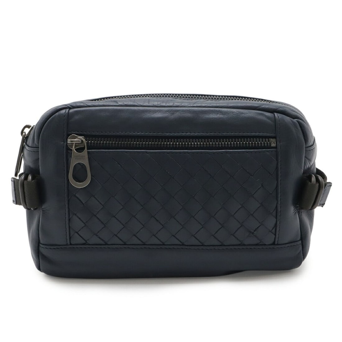 BOTTEGA VENETA Intrecciato Leather Bag, Waist Hip Navy Blue Leather, 368899: --- Catalog ---Category: SizeWeight: 280g / 9.87oz.Size (HxWxD): 13cm x 20cm x 5.5cm / 5.11'' x 7.87'' x 2.16''Strap Length: 98cm / 38.58''Category: DesignType: Sling bagColor: NavyGender: Men,WomenMa