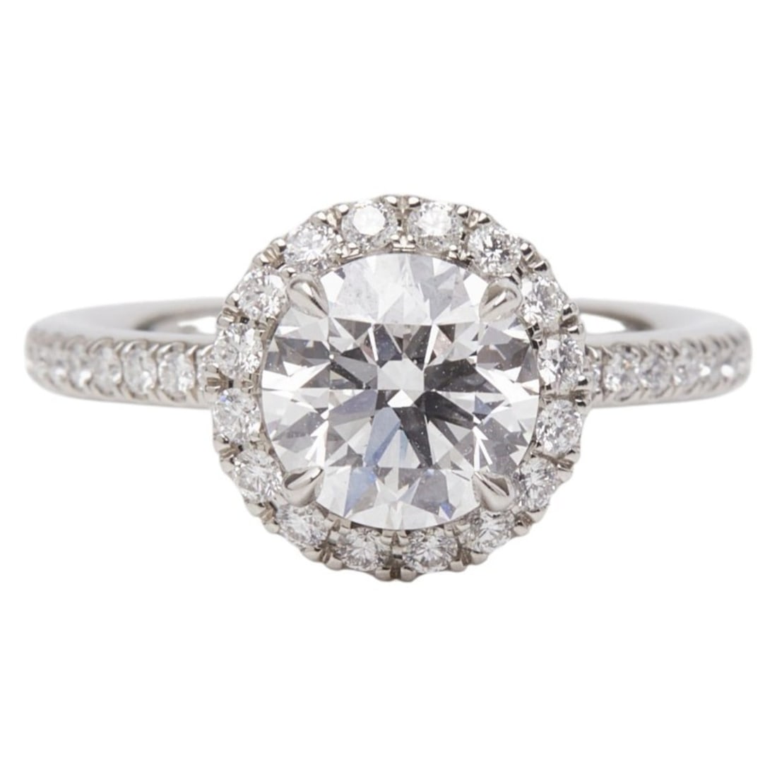 Harry Winston RGDPRD010MIC-050 Pt950 Platinum 1.21ct Diamond Round Cut Micro Pavé Solitaire Ring (1 of 12)