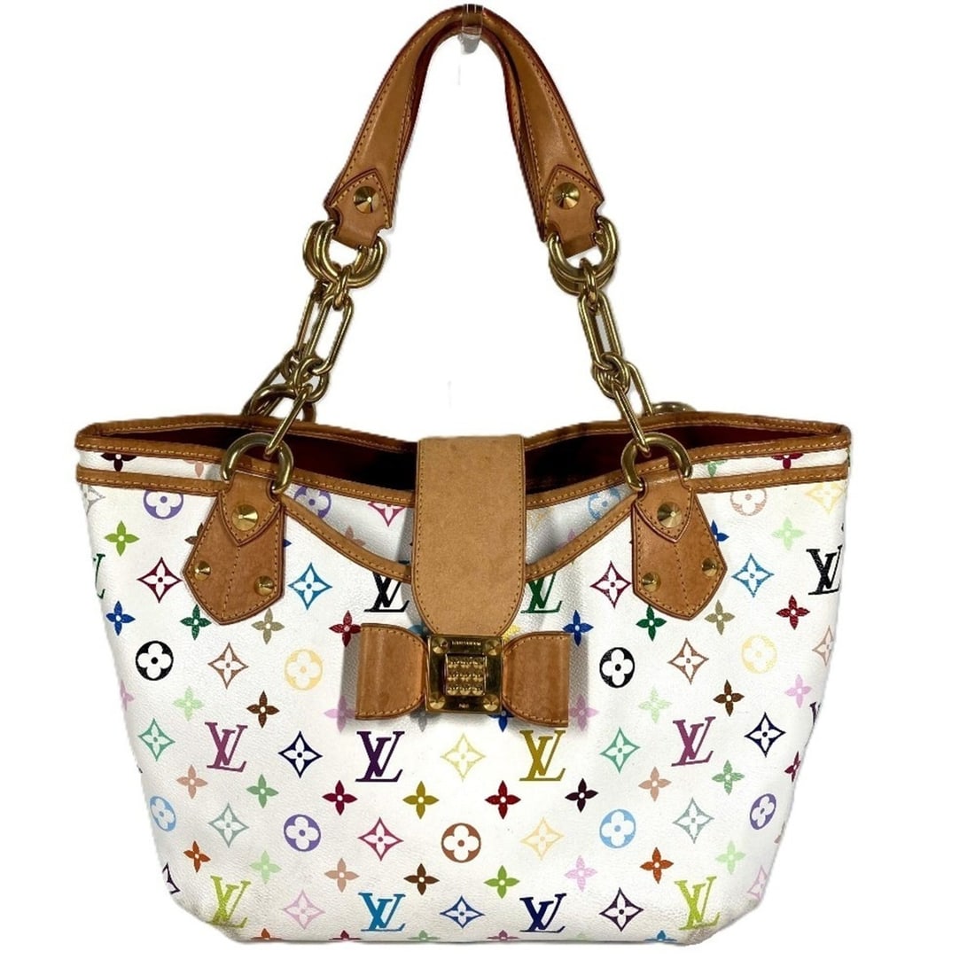 LOUIS VUITTON M40307 Monogram Multicolore Studded Annie MM Handbag/Woven Chain Shoulder Bag in (1 of 16)
