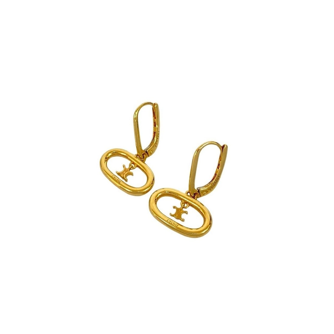 CELINE Triomphe Mobile Earrings GP Jewelry Gold 92522 (1 of 9)