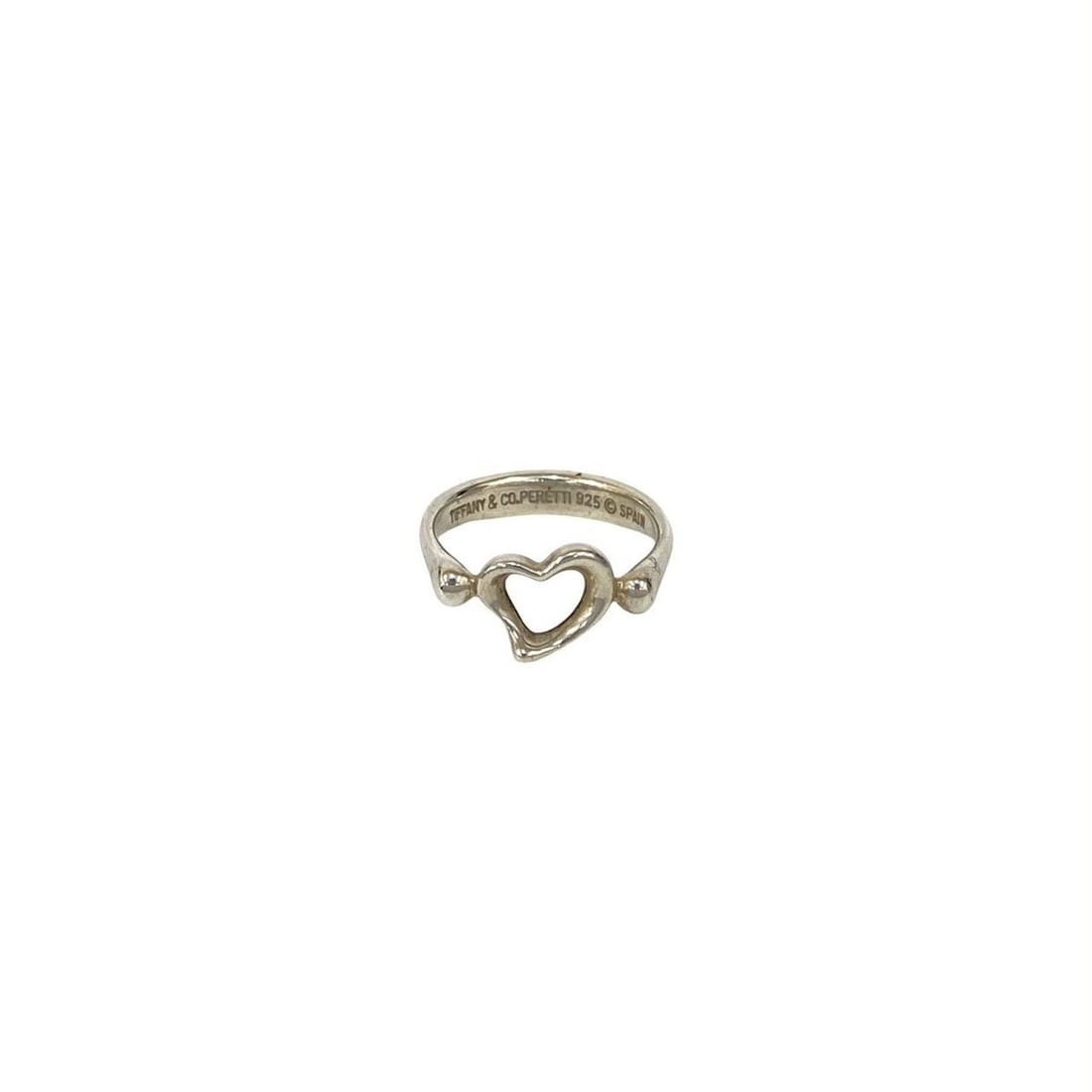 TIFFANY & Co. Tiffany Elsa Peretti Open Heart Ring, 925 Sterling Silver, Size 8, 35613: --- Catalog ---Category: SizeJP Size: 8US Size: 4.5Category: DesignType: Band ringColor: SilverGender: WomenMaterial: Silver 925Category: GeneralBrand: Tiffany--- Item List ---Section: ConditionRankin
