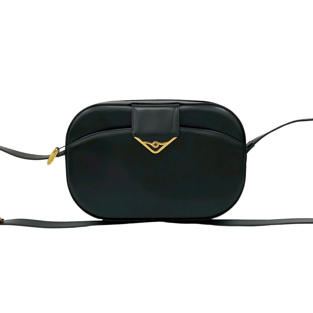 CARTIER Sapphire Line Calf Leather Mini Shoulder Bag Pochette Navy f2307 (1 of 10)