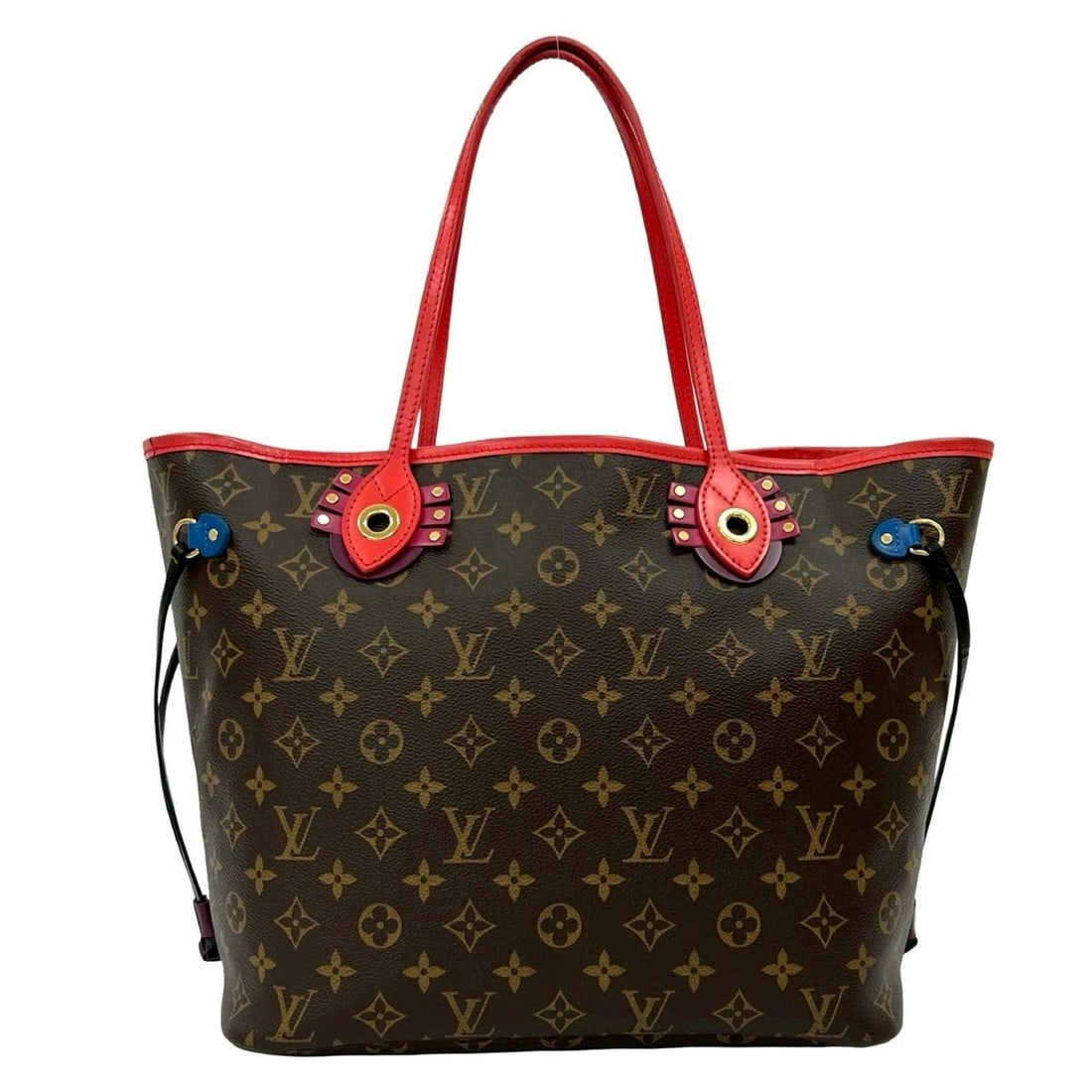 LOUIS VUITTON Totem Neverfull MM Monogram Leather Tote Bag Handbag Brown i20-1: --- Catalog ---Category: SizeSize (HxWxD): 29cm x 32cm x 16cm / 11.41'' x 12.59'' x 6.29''Category: DesignType: Handbag, Pouch, Tote bagColor: Brown, Red colorGender: WomenMaterial: Leather , PVC Cate