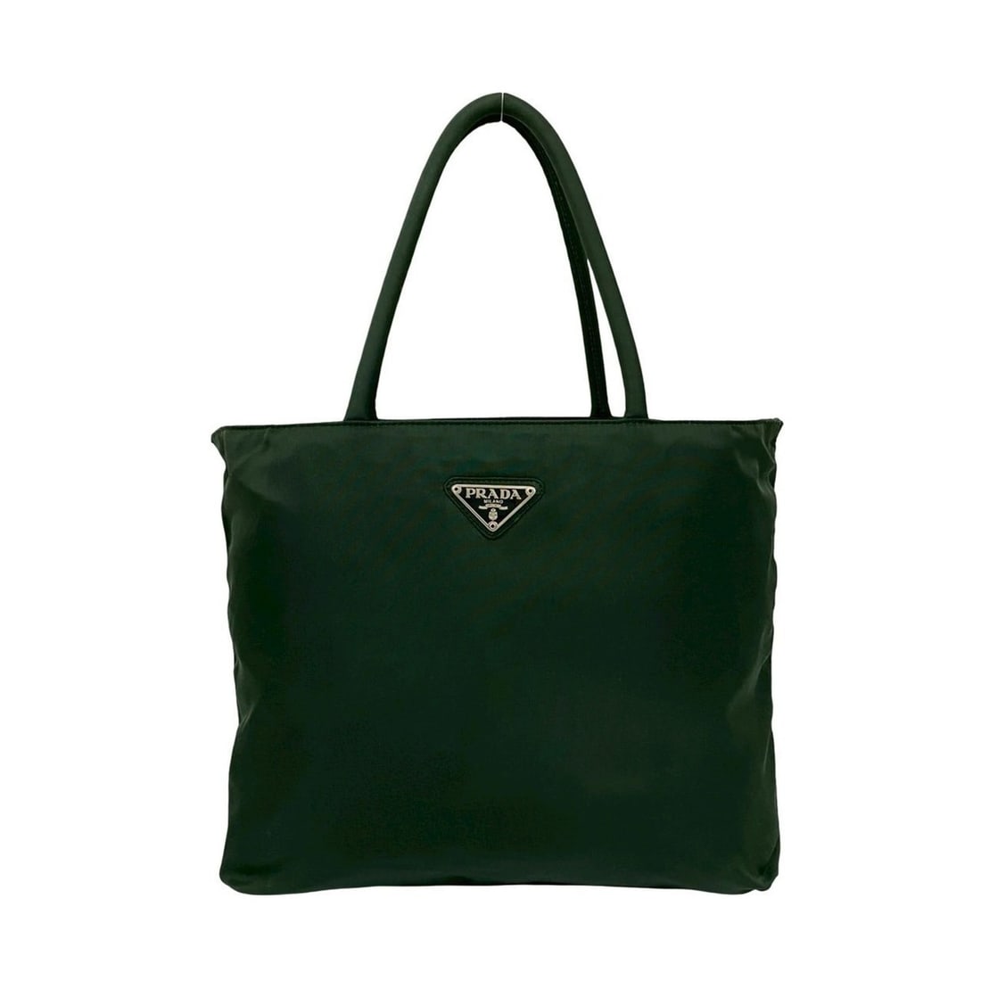 Prada triangle logo Tessuto nylon tote bag, khaki, 2313b: --- Catalog ---Category: SizeSize (HxWxD): 26.5cm x 30cm x 9cm / 10.43'' x 11.81'' x 3.54''Category: DesignType: Handbag, Tote bagColor: KhakiGender: WomenMaterial: Nylon Category: GeneralBrand: Prada