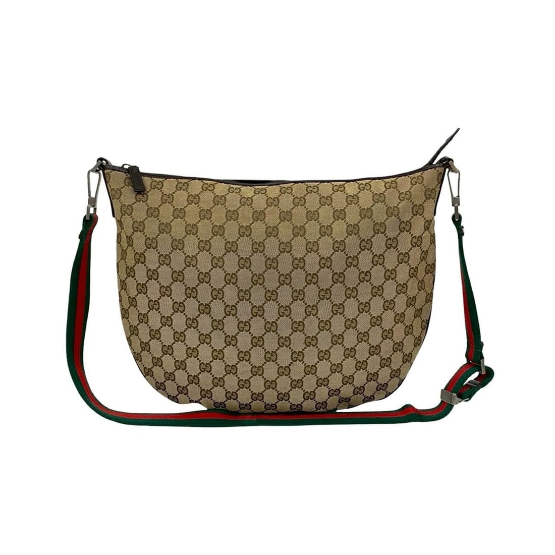 GUCCI Sherry Line GG Canvas and Leather Shoulder Bag, Sacoche, Pochette, Beige Brown, 52649: --- Catalog ---Category: SizeSize (HxWxD): 29cm x 37cm / 11.41'' x 14.56''Category: DesignType: Pochette, Shoulder bagColor: Beige, Brown, Green, Red colorGender: WomenMaterial: Canvas , Leather Categ