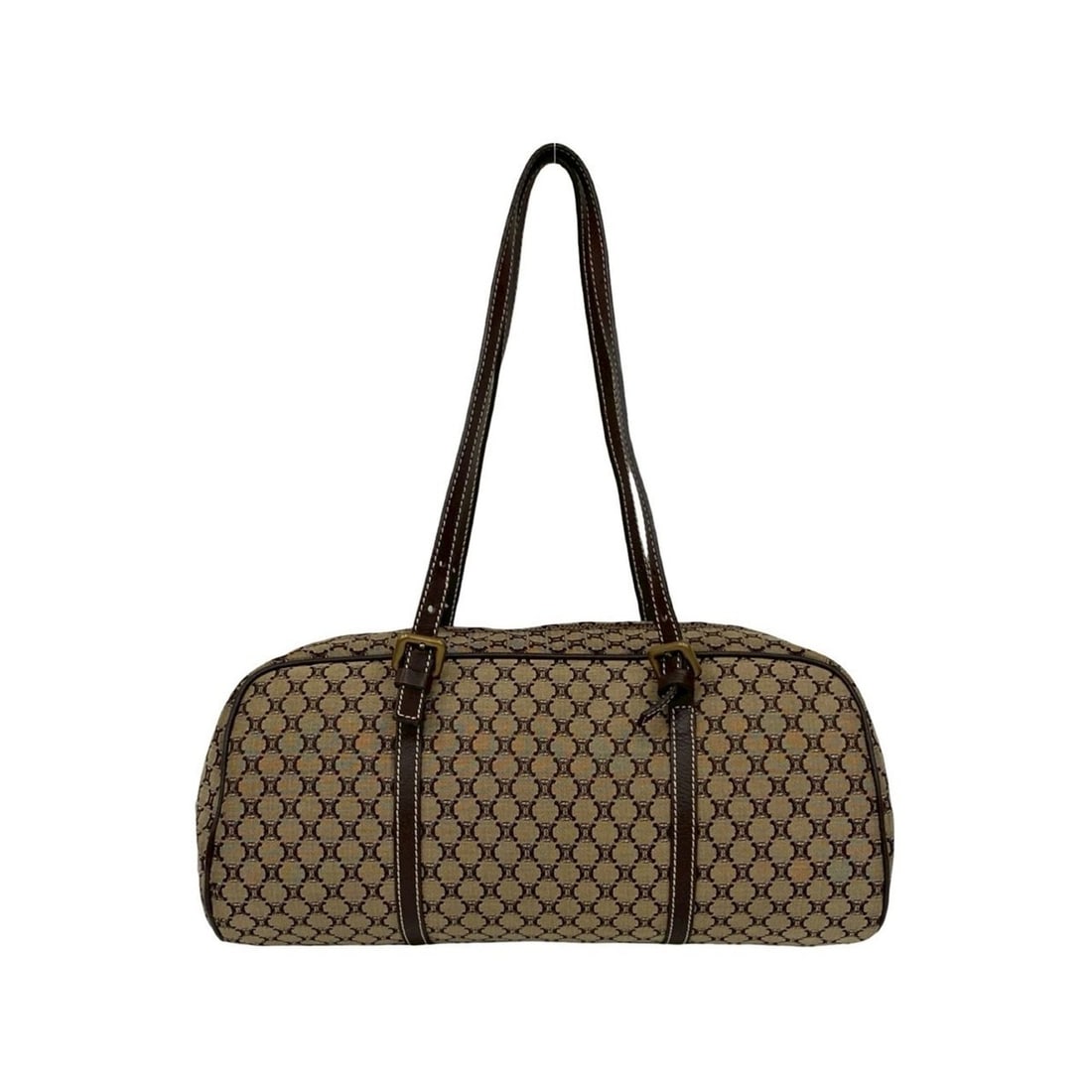 CELINE Macadam Blason Canvas and Leather Handbag/Boston Bag, Brown, 40834 (1 of 13)