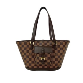 LOUIS VUITTON Manosque PM Damier Leather Tote Bag, Brown, 44695