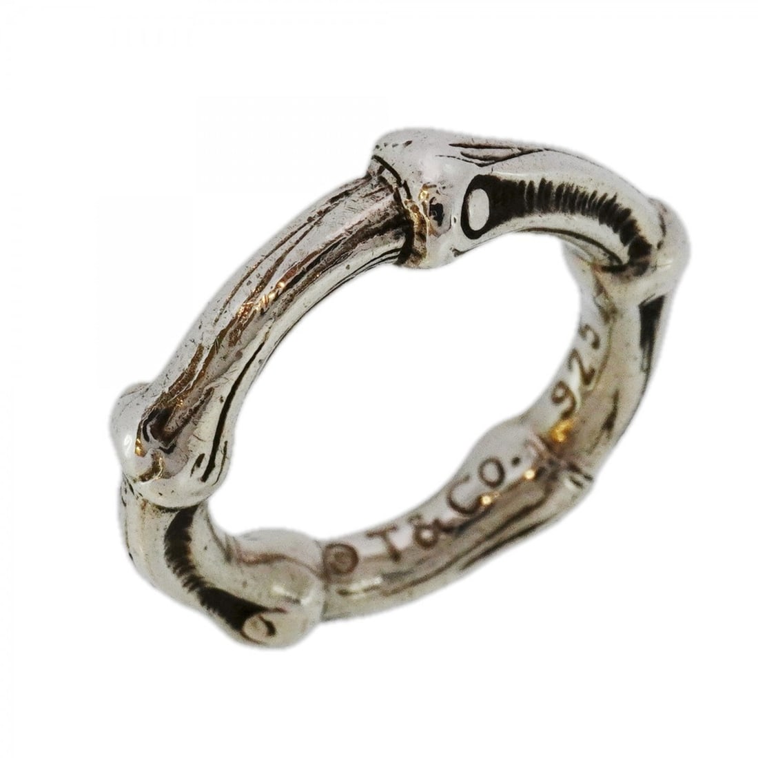 Tiffany Bamboo Ring, Silver 925, Size 7, Women's (1 of 12)