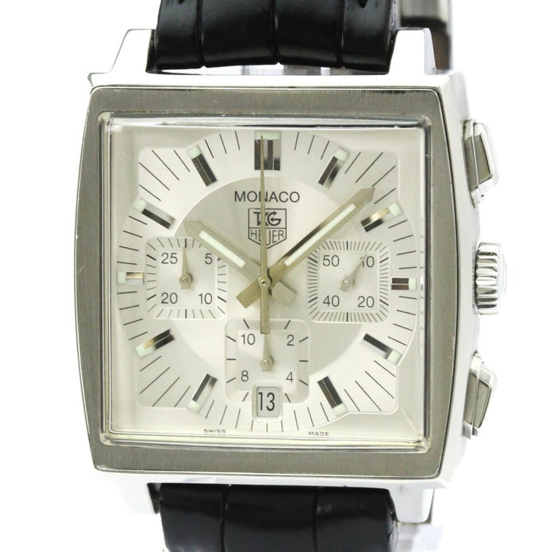 TAG HEUER Monaco Chronograph Steel Automatic Mens Watch CW2112 Polished (1 of 8)