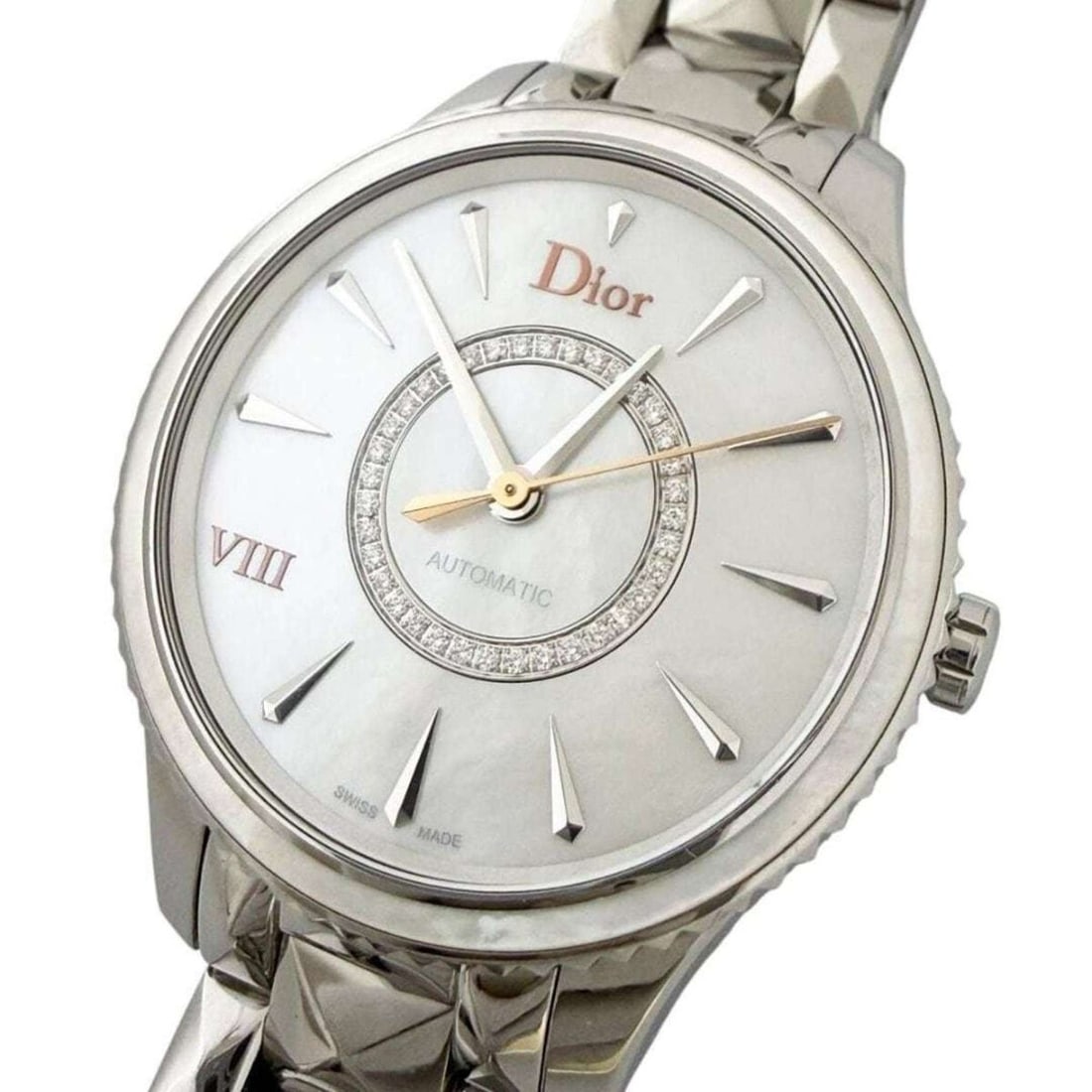 Dior Men's/Boys' Automatic Watch, AT, Diamond, Shell, 36mm: --- Catalog ---Category: SizeWrist Size: 17.5cm / 6.88''Case Diameter: 36mm / 1.42''Category: DesignType: WristwatchGender: Boys,MenColor (Dial): White shellMaterial (Band): Stainless steelMaterial (C