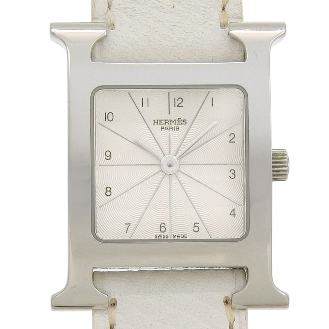 Hermès H Watch Double Tour HH1.210, stainless steel and smooth leather, made in France, 2012,: --- Catalog ---Category: SizeCase Diameter: 21mm / 0.83''Category: DesignType: WristwatchGender: WomenColor (Dial): WhiteMaterial (Band): Leather, Stainless steelMaterial (Case): Stainless steelCatego