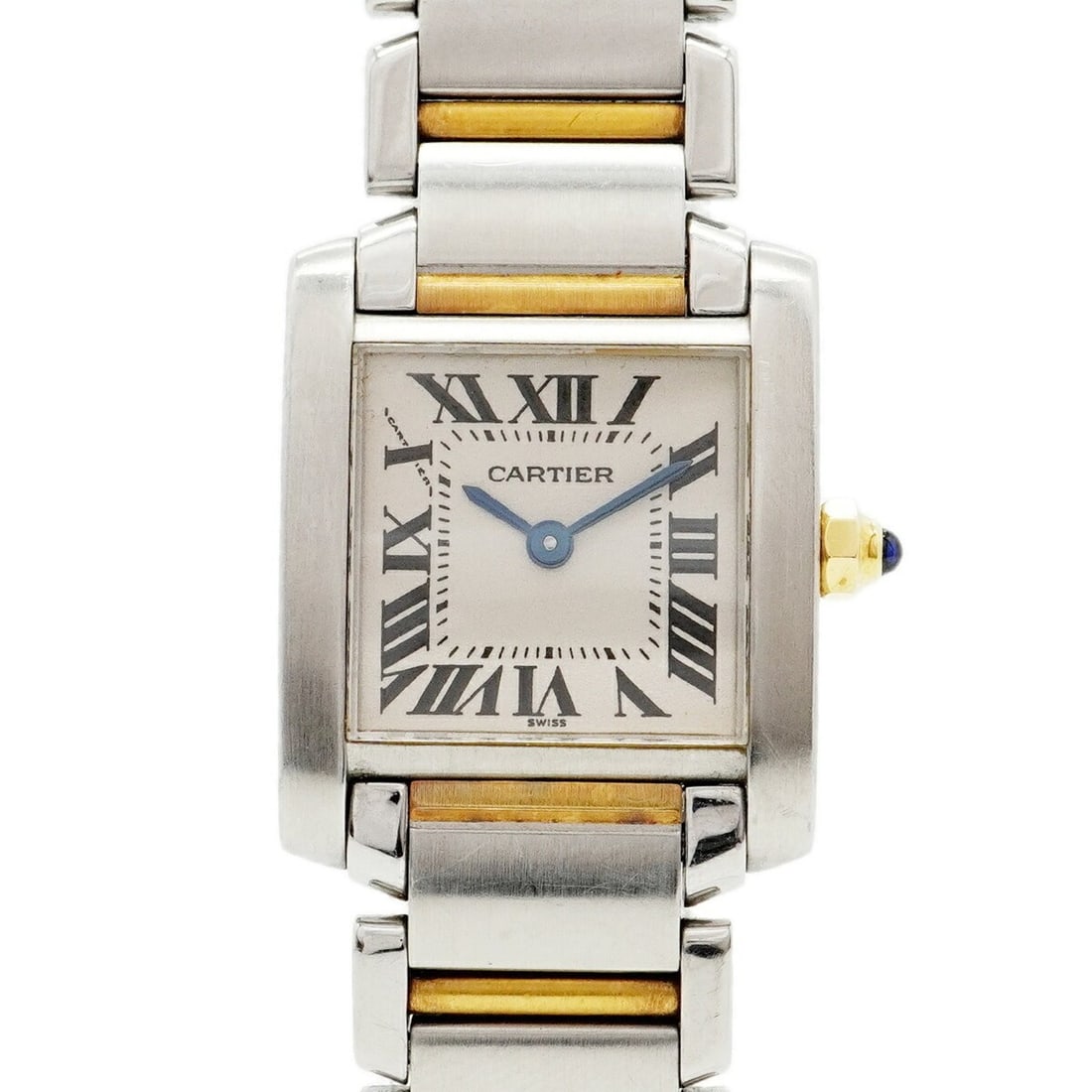 Cartier Tank Française SM Two-tone Watch W51007Q4 Ivory Dial Women's: --- Catalog ---Category: SizeWrist Size: 14.5cm / 5.7''Case Diameter: 20.5mm / 0.81''Category: DesignType: WristwatchGender: WomenColor (Dial): IvoryMaterial (Band): Stainless steel, Yellow goldCatego
