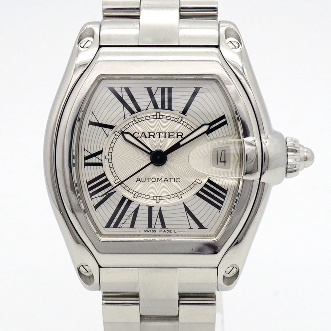 Cartier Roadster LM W62025V3 Silver Dial Men's Watch: --- Catalog ---Category: SizeWrist Size: 16cm / 6.29''Case Diameter: 37mm / 1.46''Category: DesignType: WristwatchGender: MenColor (Dial): SilverMaterial (Band): Stainless steelCategory: GeneralMPN: W