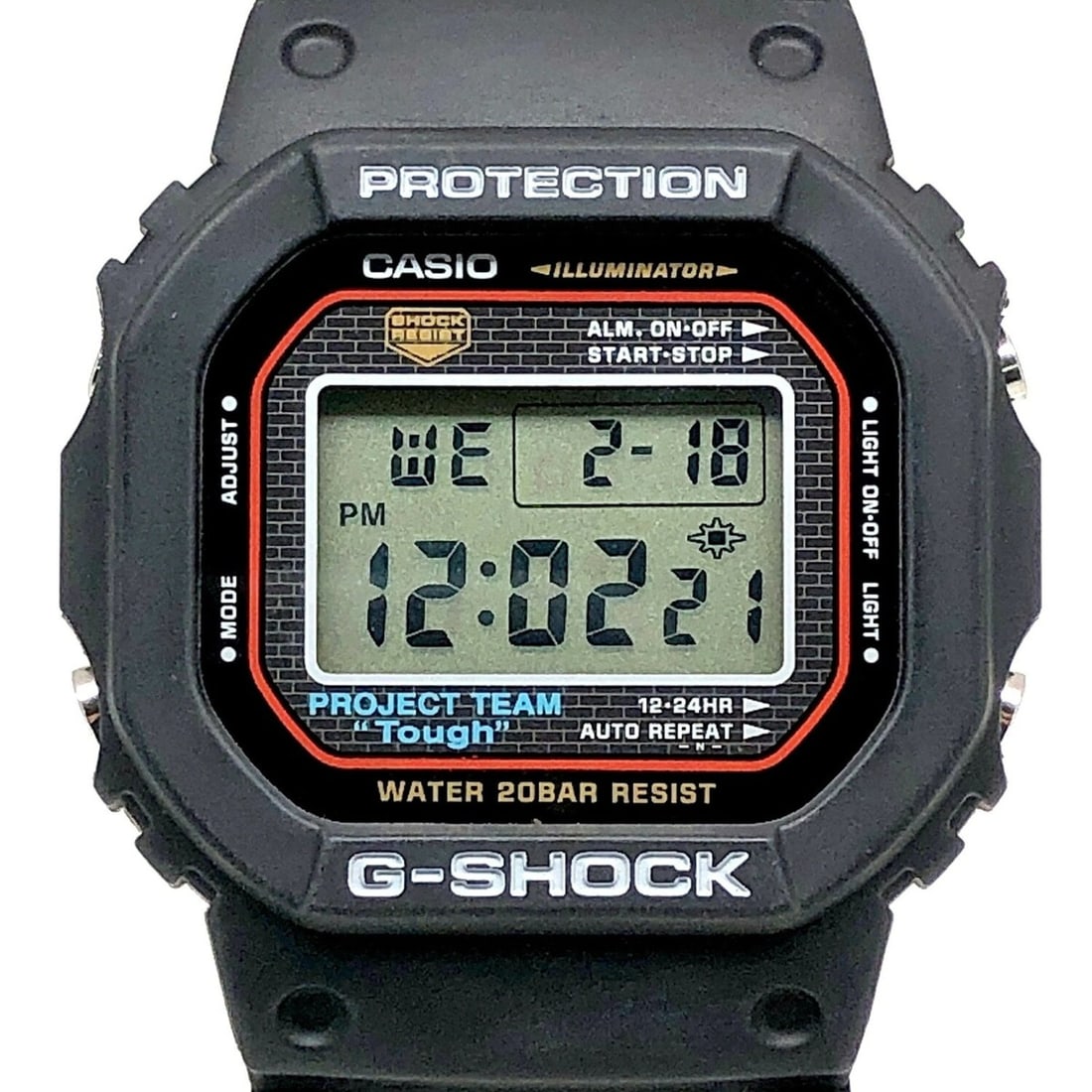 G-SHOCK CASIO DW-5000SP-1 20th Anniversary Watch, Screw-Back, Mirrored Back Case, EL Backlight,: --- Catalog ---Category: Category: DesignType: WristwatchColor: BlackGender: MenDisplay: DigitalColor (Dial): BlackMaterial (Band): ResinCategory: GeneralLine: G-ShockBrand: CasioModel: DW-5000SP-1Cat