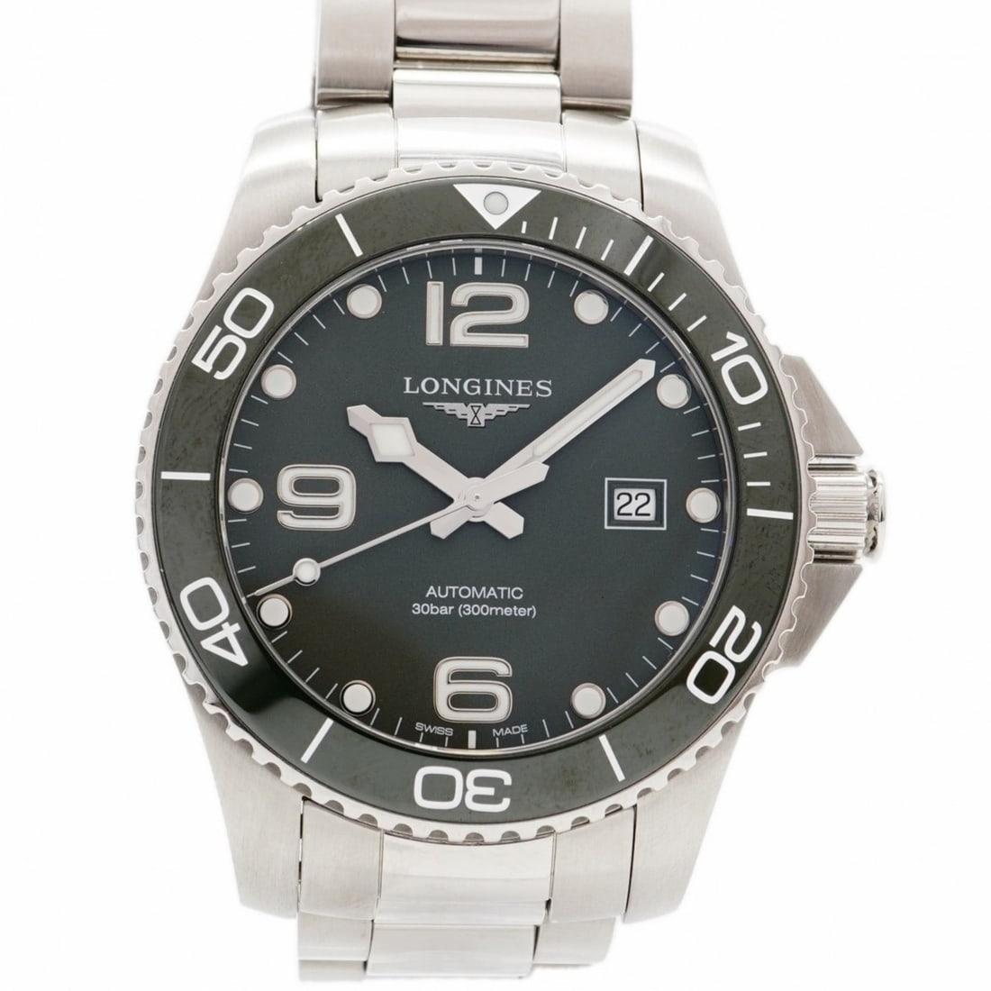 Longines HydroConquest L3.782.4 Green Dial Men's Watch: --- Catalog ---Category: SizeWrist Size: 22cm / 8.66''Case Diameter: 43mm / 1.69''Category: DesignType: WristwatchGender: MenColor (Dial): GreenMaterial (Band): Stainless steelCategory: GeneralMPN: L3