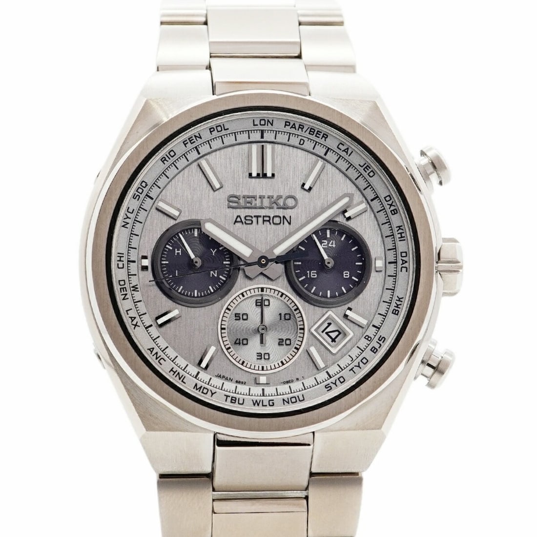 Seiko Astron SBXY095 8B92-0BE0 Silver Dial Men's Watch: --- Catalog ---Category: SizeWrist Size: 18.5cm / 7.28''Case Diameter: 41.3mm / 1.63''Category: DesignType: WristwatchGender: MenColor (Dial): SilverMaterial (Band): TitaniumCategory: GeneralMPN: SBXY