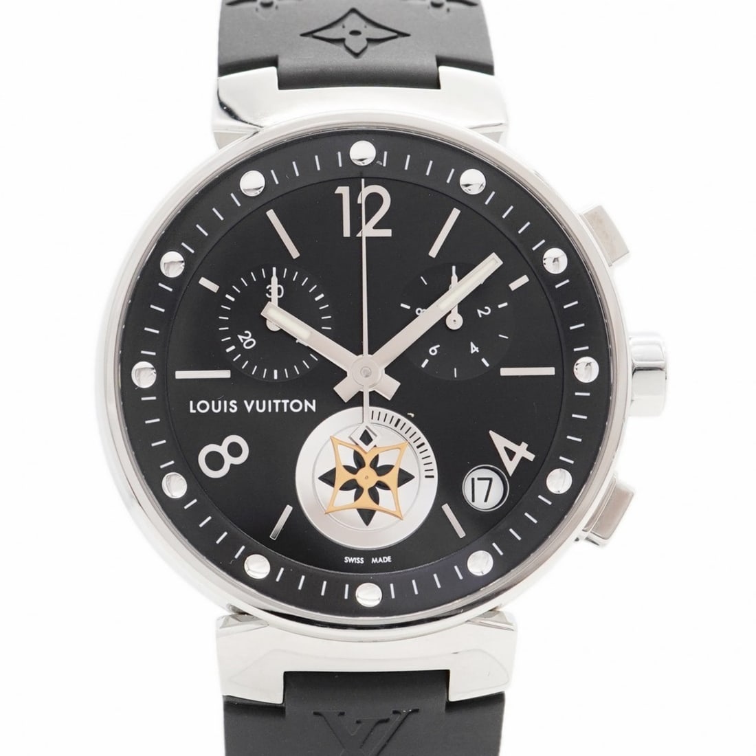 Louis Vuitton Tambour Moonstar GM Q8D11 Black Dial Men's Watch (1 of 7)