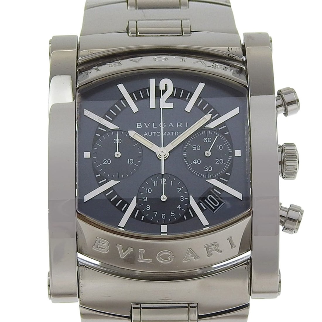 Bvlgari Assioma Men's Watch AA48SCH Stainless Steel Silver Automatic Chronograph with Black Dial (1 of 10)