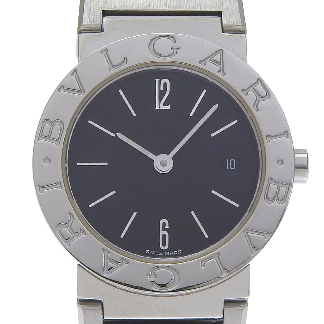 Bvlgari Watch BB26SS Stainless Steel Quartz Analog Display Black Dial Women's: --- Catalog ---Category: SizeWrist Size: 16cm / 6.29''Case Diameter: 26mm / 1.02''Category: DesignType: WristwatchGender: WomenColor (Dial): BlackMaterial (Band): Stainless steelMaterial (Case): Stain