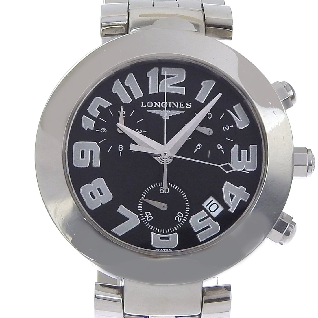 Longines DolceVita Men's Watch L5.677.4 Stainless Steel Silver Quartz Chronograph with Black Dial: --- Catalog ---Category: SizeWrist Size: 19cm / 7.48''Case Diameter: 38mm / 1.5''Category: DesignType: WristwatchGender: MenColor (Dial): BlackMaterial (Band): Stainless steelMaterial (Case): Stainles