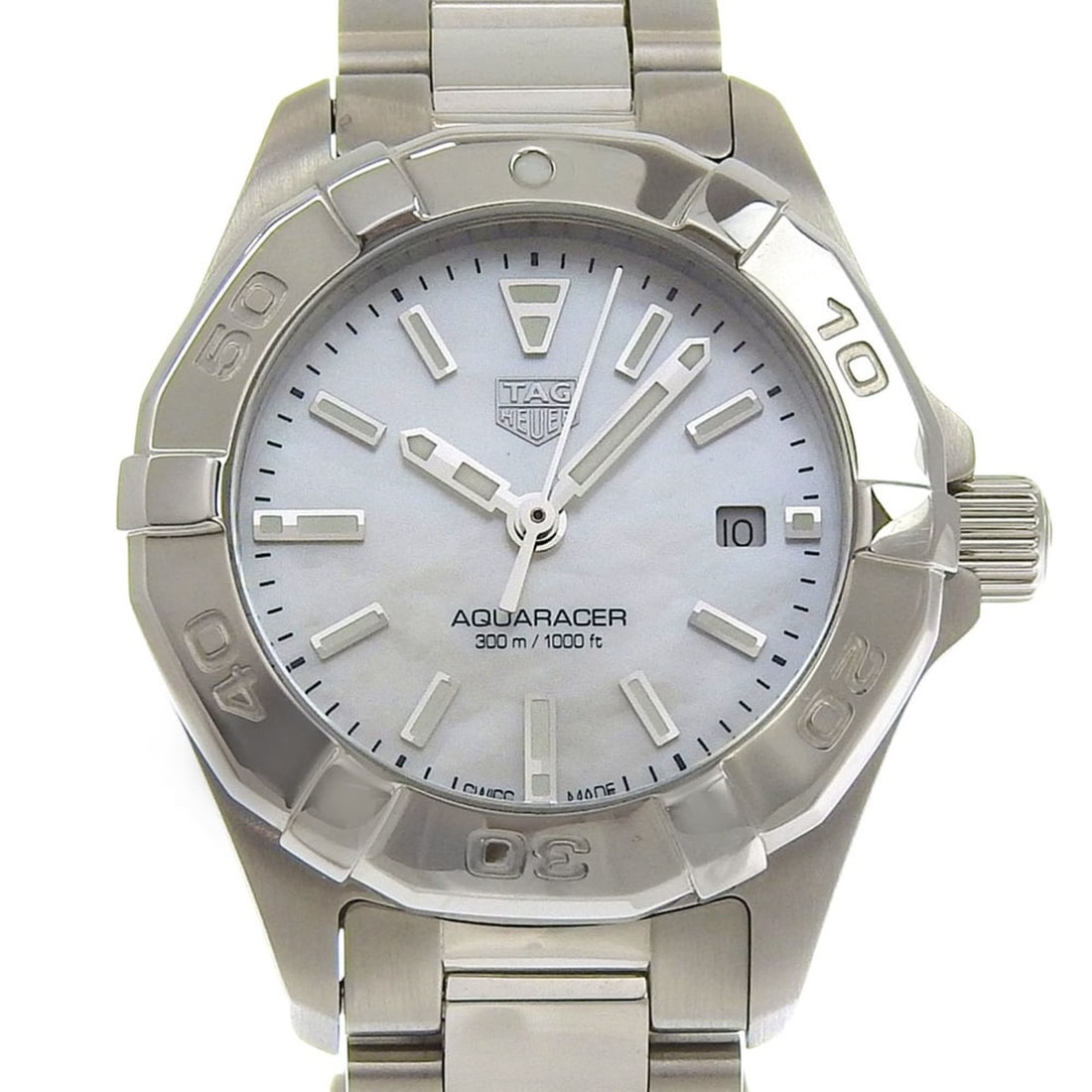 TAG HEUER Aqua Racer WBD1411.BA0741 Stainless Steel Quartz Analog Display White Shell Dial Women's: --- Catalog ---Category: SizeWrist Size: 18.5cm / 7.28''Case Diameter: 27.5mm / 1.08''Category: DesignType: WristwatchGender: WomenColor (Dial): White shellMaterial (Band): Stainless steelMaterial (Ca