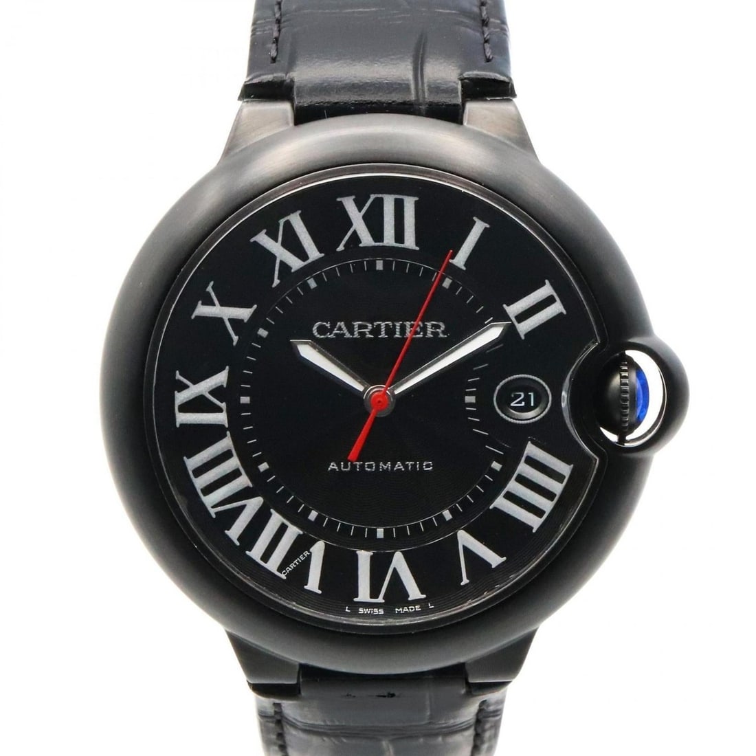 Cartier Ballon Bleu 42mm Men's Watch, Stainless Steel (DLC Coating) Leather, Black, WSBB0015: --- Catalog ---Category: SizeWrist Size: 16cm / 6.29''Case Diameter: 42mm / 1.65''Category: DesignType: WristwatchGender: MenColor (Dial): BlackMaterial (Band): LeatherMaterial (Case): Stainless steel