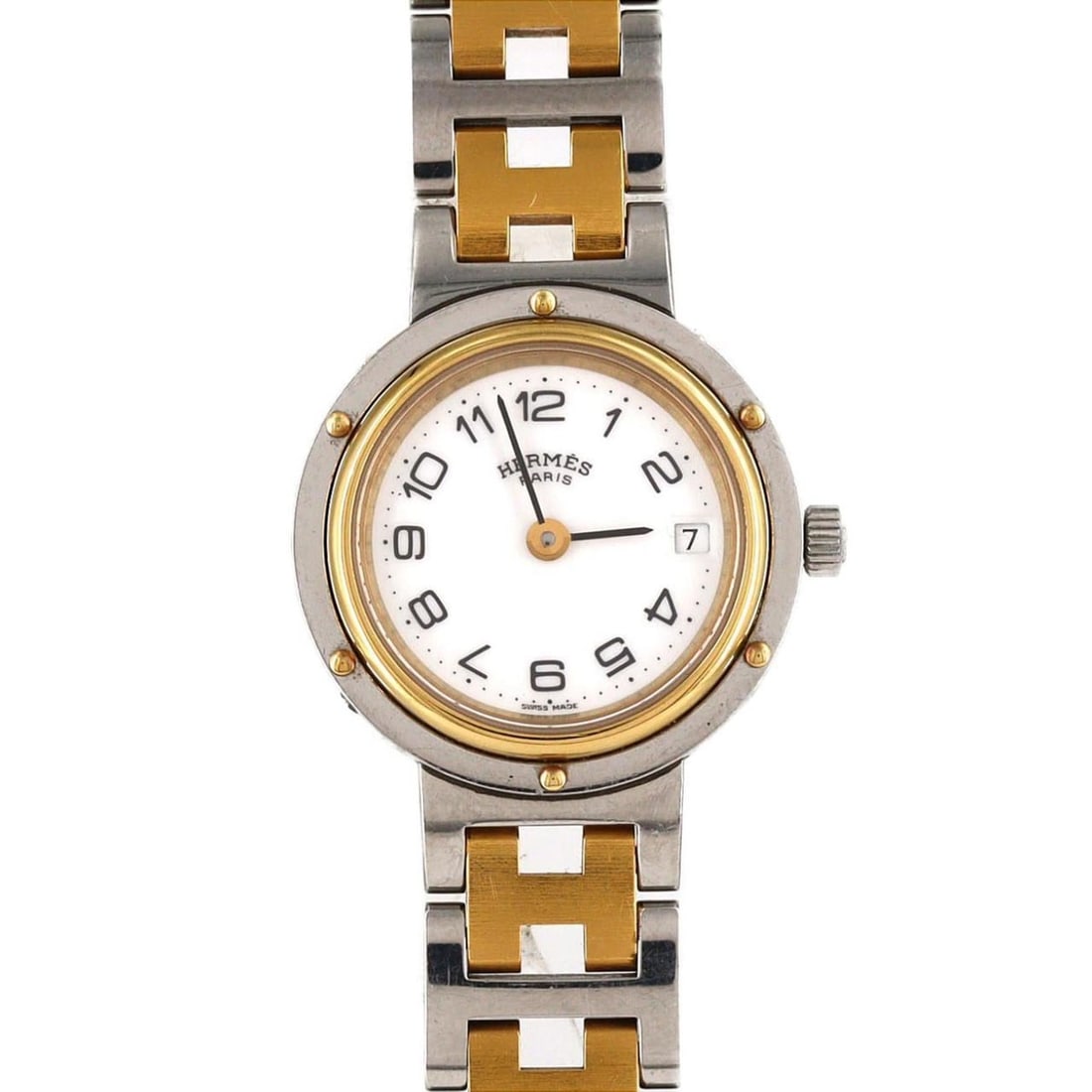 Hermès Clipper Two-tone SSxGP Quartz Watch (1 of 6)