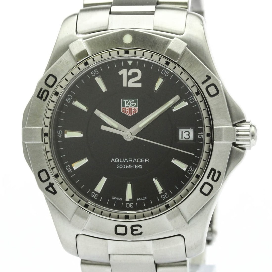 TAG HEUER Aquaracer Stainless Steel Quartz Mens Watch WAF1110 Polished (1 of 8)