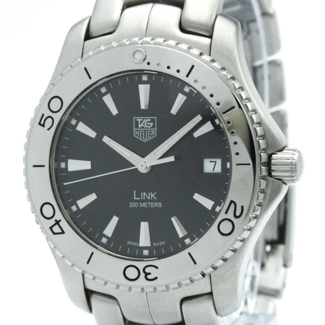 TAG HEUER Link Stainless Steel Quartz Mens Watch WJ1110 Polished: --- Catalog ---Category: SizeCase Diameter: 39mm / 1.54''Category: DesignType: WristwatchStyle: SportGender: MenColor (Dial): BlackMaterial (Band): Stainless steelMaterial (Case): Stainless steelCateg
